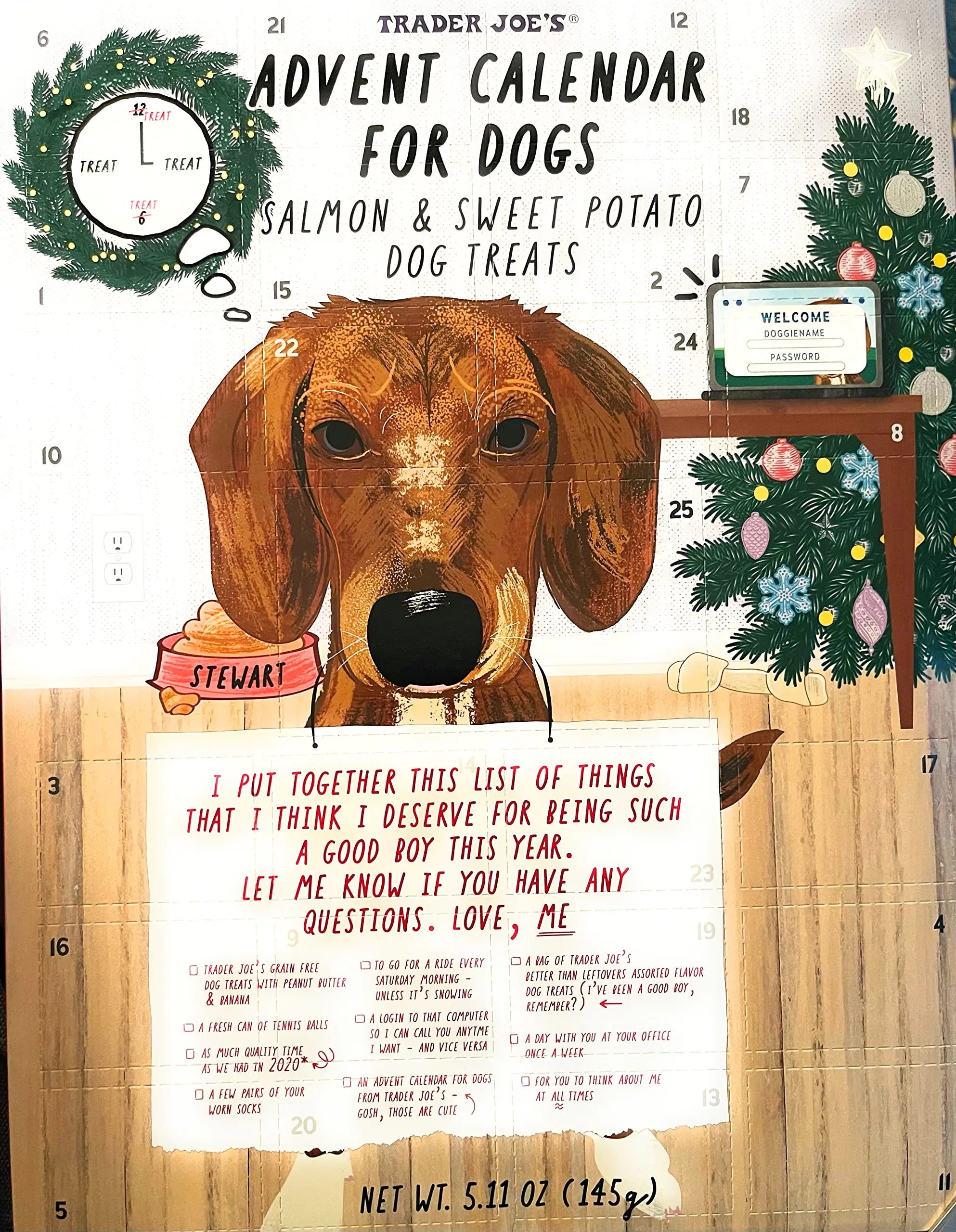 Trader Joes Dog Treat Advent Calendar - Salmon & Sweet Potato