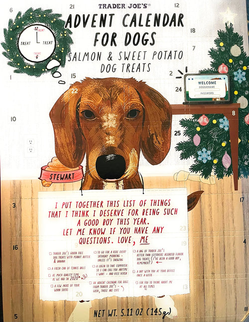 Trader Joes Dog Treat Advent Calendar - Salmon & Sweet Potato